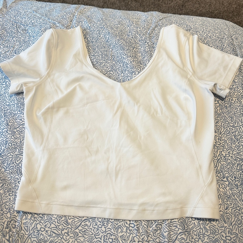 Lululemon Women's White V-Neck Top